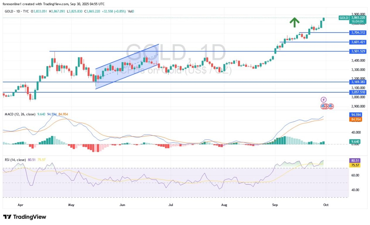 【XM Forex】--Gold Analysis: Gold Index Nears Test of $4,000/Ounce Peak(图1)